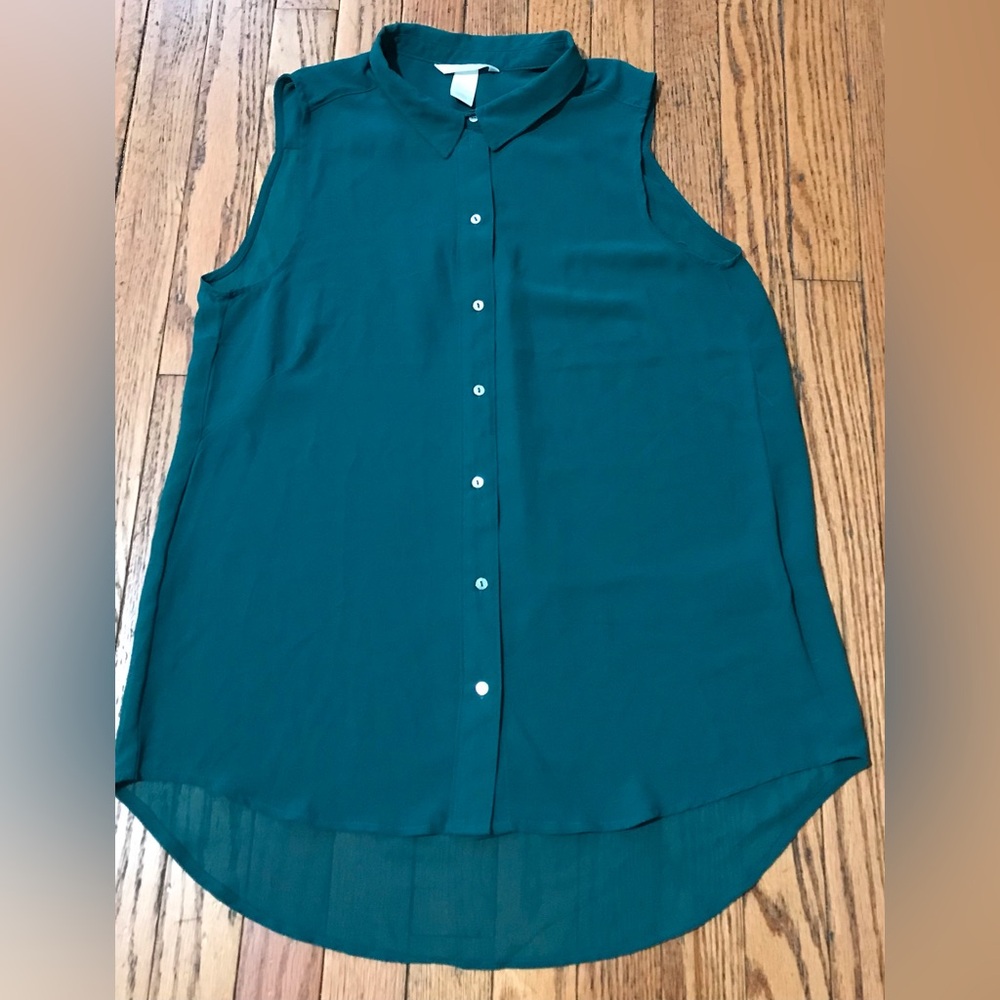 H&M Women’s green sleeves sheer top